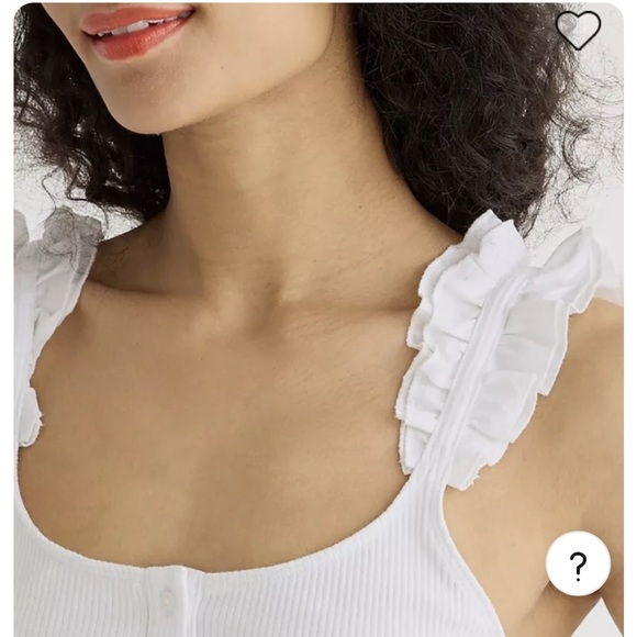 J. Crew Tops - Jcrew Scrunchie-strap henley tank in vintage rib NWT WHITE